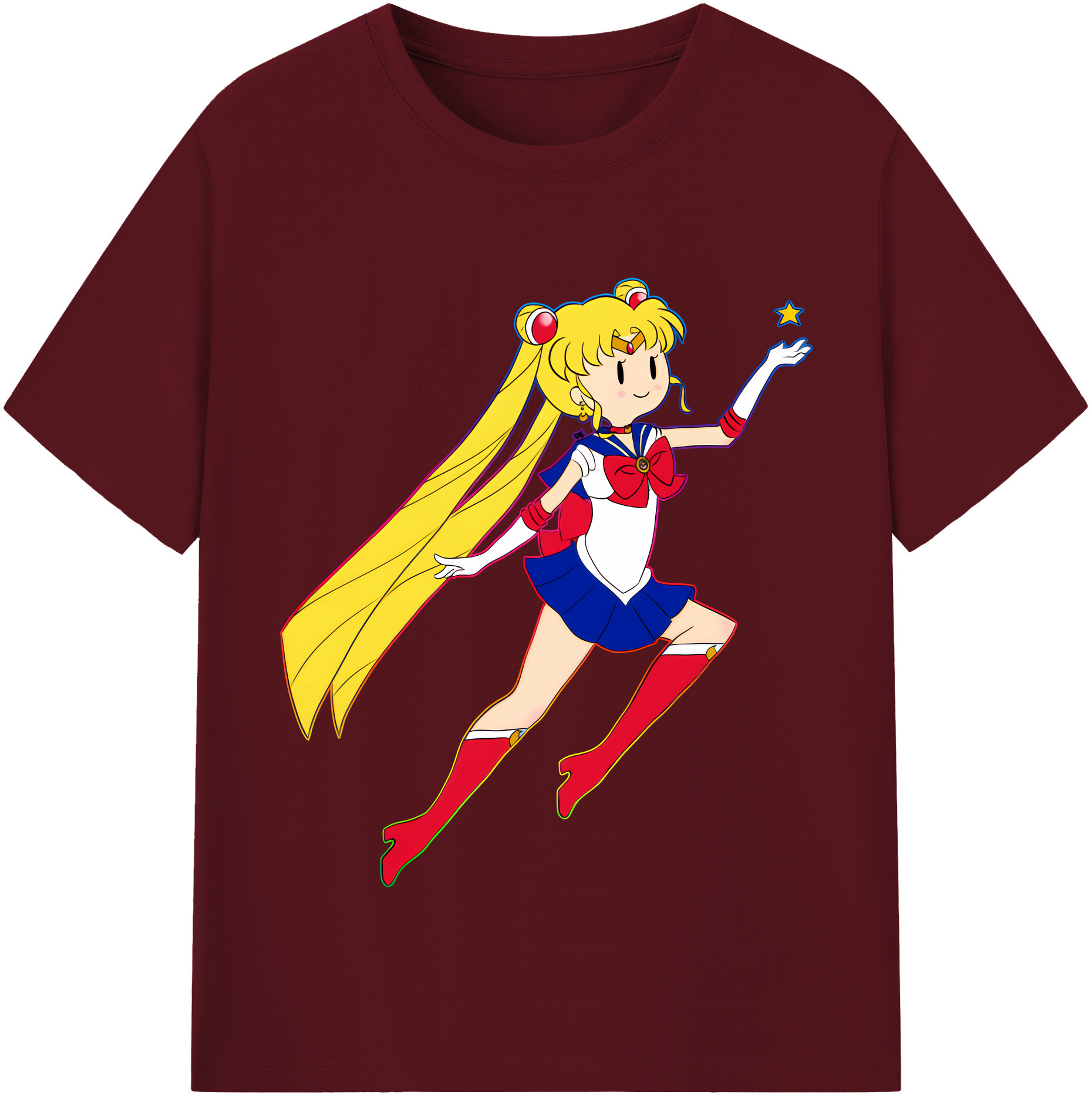 （画像用） 美少女戦士セーラームーン 月野 うさぎ つきの うさぎ Sailor Moon Tsukino Usagi 綿100％半袖Tシャツ（フロントプリント）